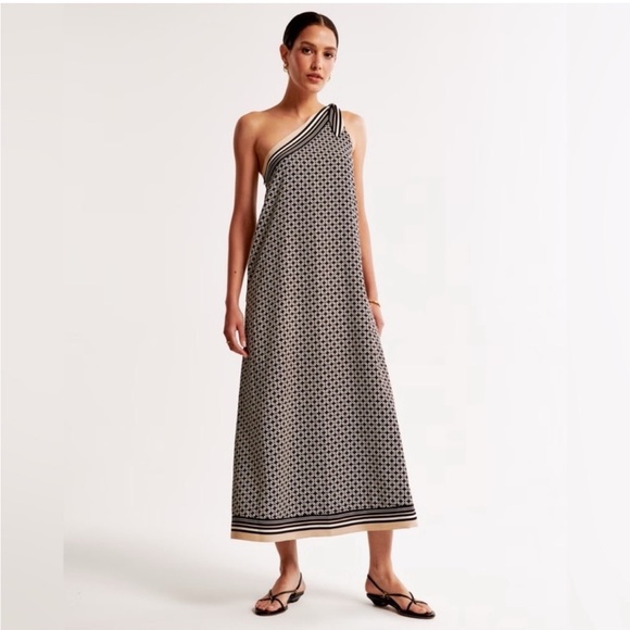 Abercrombie & Fitch Dresses & Skirts - Abercrombie & Fitch One Shoulder Scarf‎ Bow Midi Dress XL Tall